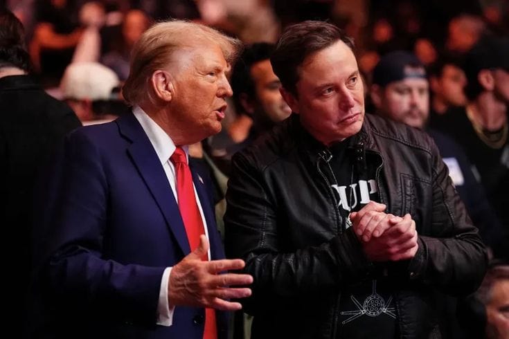 Elon Musk and Donald Trump in an public event